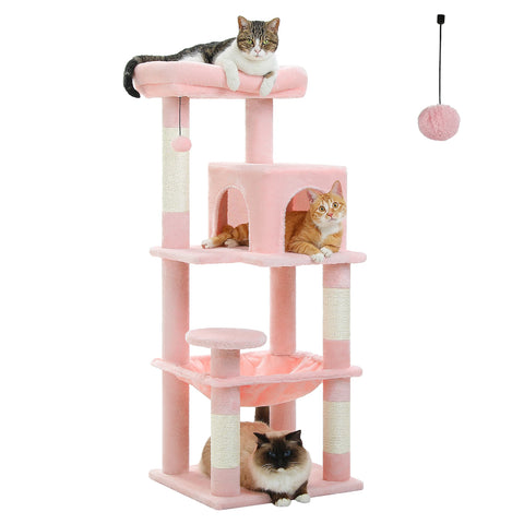 Multi-Level Cat Tree with Scratching Post Luxury Cat Tower with Condo House Cat Scratcher for Indoor Cat Accessories Pet Cat Toy