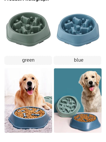 Pet Slow Food Bowl Anti-choking Feeder PP Plastic Dish Bowl Home Dog Eating Plate Anti-gulping Feeding Supplies