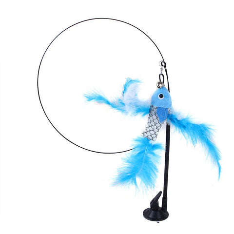 Simulation Bird interactive Cat Toy Sucker Feather Bird with Bell Cat Stick Toy for Kitten Playing Teaser Wand Toy Cat Supplies