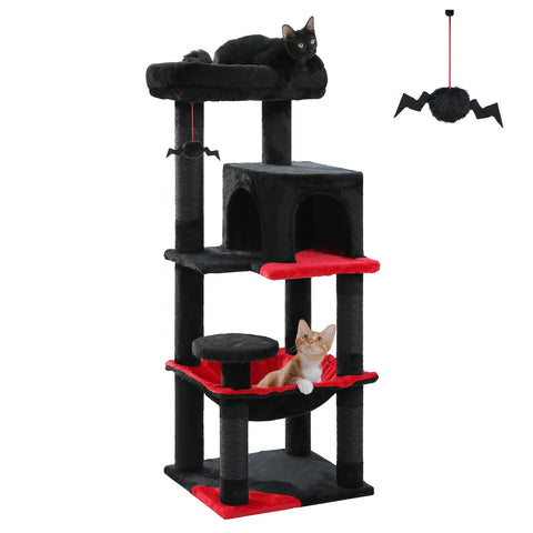 Multi-Level Cat Tree with Scratching Post Luxury Cat Tower with Condo House Cat Scratcher for Indoor Cat Accessories Pet Cat Toy