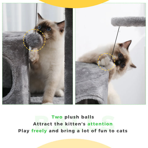 Cat Scratcher Tower Home Furniture Cat Tree Pets Hammock Sisal Cat Scratching Post Climbing Frame Toy Spacious Perch