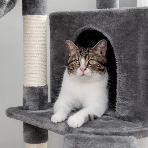 Cat Scratcher Tower Home Furniture Cat Tree Pets Hammock Sisal Cat Scratching Post Climbing Frame Toy Spacious Perch