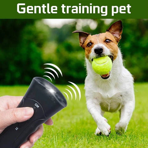 Pet Dog Repeller Anti Barking Stop Electric Shocker  LED Ultrasonic Dogs Adapter Training Behavior Aids Without Battery with