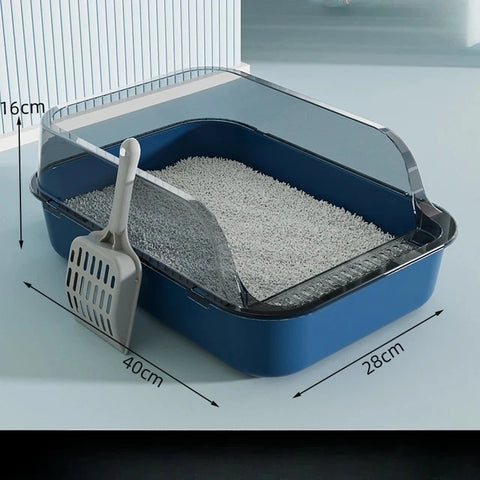 Large Capacity Cat Litter Box, Plastic Anti-Splash Cats Toilet, Pet Sandbox, Kitten Tray, Bedpan, Cleaning Bath Basin Supplies