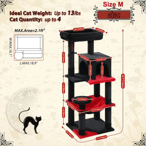 Multi-Level Cat Tree with Scratching Post Luxury Cat Tower with Condo House Cat Scratcher for Indoor Cat Accessories Pet Cat Toy