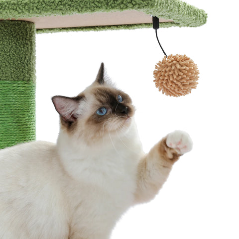 Adjustable 239-275cm Height Cactus Cat Tree Scratching Post Cat Scratcher Tall Cat Climbing Tree Kittens Jumping Frames Cat Toy