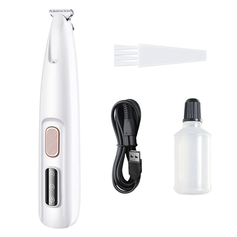 Rechargeable Pet Paw Trimmer with LED Light, Fully Waterproof Dogs Cats Hair Trimmer, Dog Clippers for Grooming