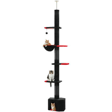 Adjustable 239-275cm Height Cactus Cat Tree Scratching Post Cat Scratcher Tall Cat Climbing Tree Kittens Jumping Frames Cat Toy