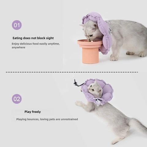 HiDREAM-Waterproof Elizabeth Circle for Cat, Soft Hood, Kitten Anti-Lick, Anti-Bite, Dog Shame Circle, Sterilization