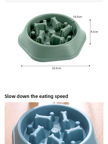 Pet Slow Food Bowl Anti-choking Feeder PP Plastic Dish Bowl Home Dog Eating Plate Anti-gulping Feeding Supplies